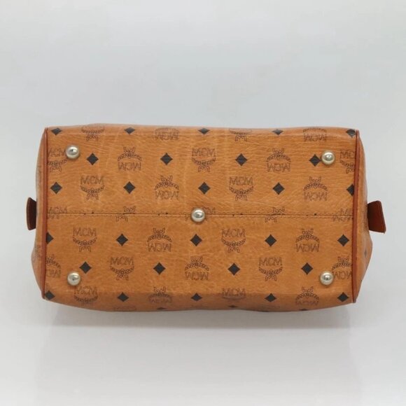 MCM Logogram Vicetos Hand Bag PVC Leather Brown Gold - Picture 5 of 15